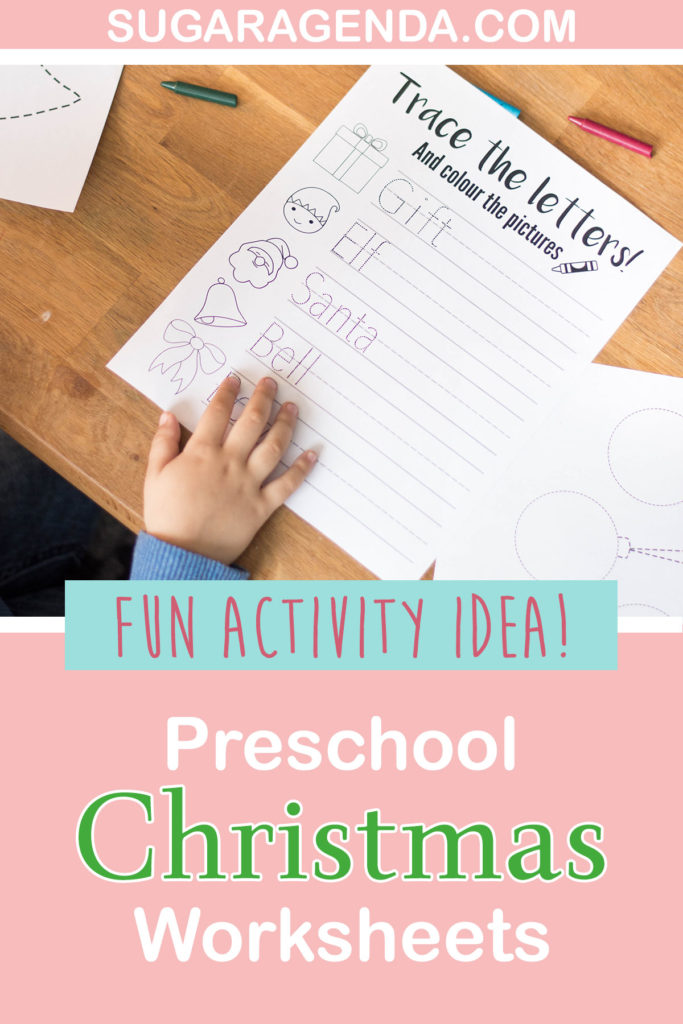 A bundle of Preschool Christmas Worksheets to help your preschooler learn new words and trace images.