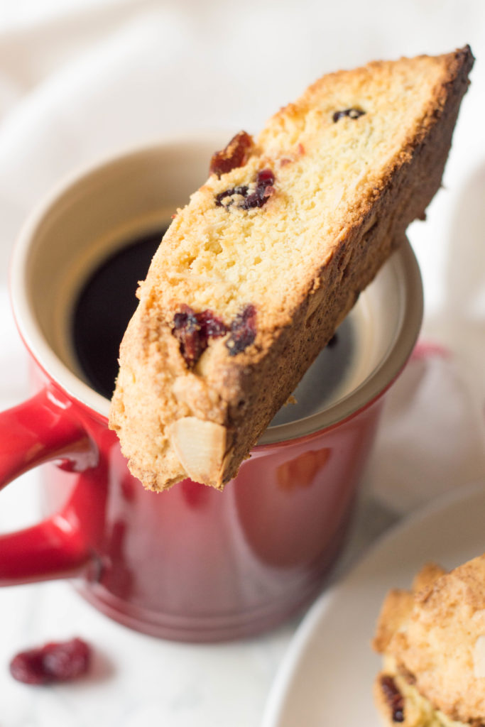 This recipe for Cranberry Almond Biscotti is out of this world and SO easy to whip-up. Enjoy it with a delicious latte first thing in the morning!