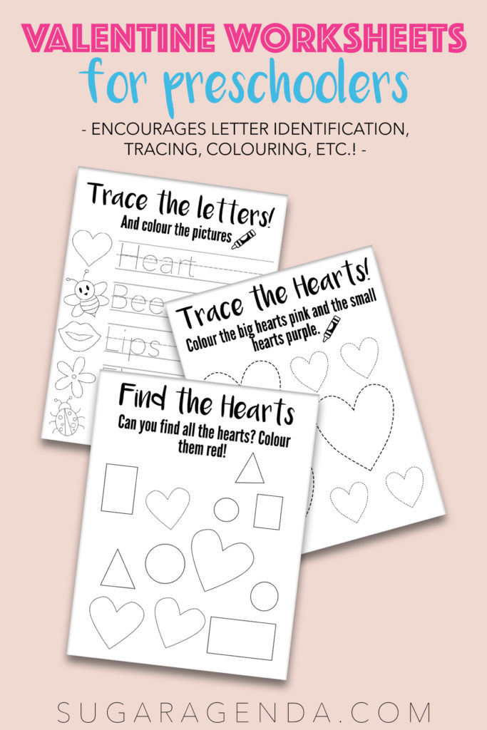 Fun Valentine’s Day activity sheets for preschoolers. They’re completely free and are full of hearts and boredom-busting activities.