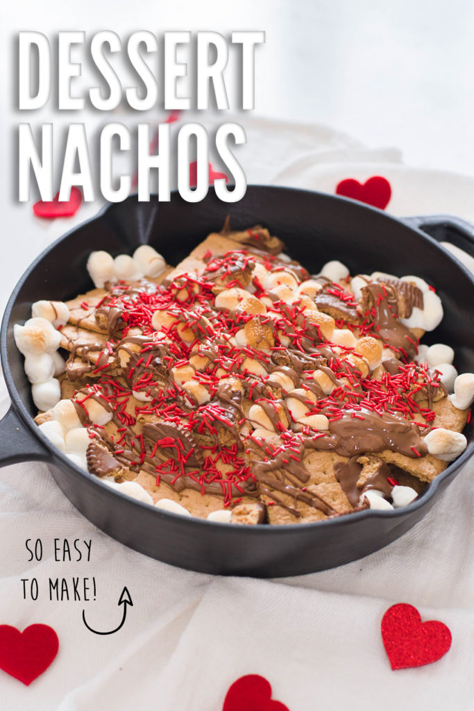Our Valentine Dessert Nachos are out of this world! Full of sweet honey graham crackers, peanut butter cups and chocolate, this dish will satisfy any sweet tooth.